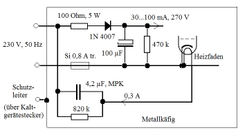 Detail-Schaltbild des Netzgleichrichters